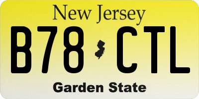 NJ license plate B78CTL