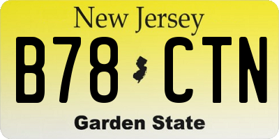 NJ license plate B78CTN