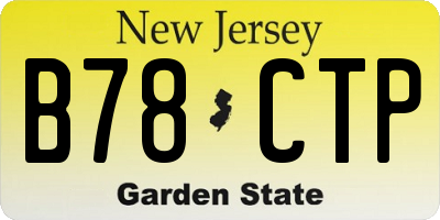 NJ license plate B78CTP