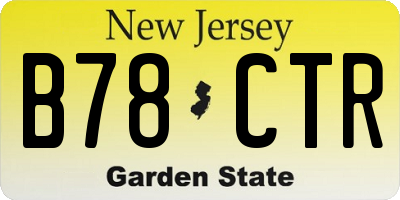 NJ license plate B78CTR