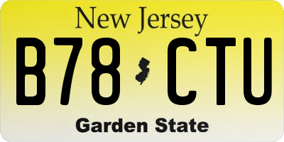 NJ license plate B78CTU