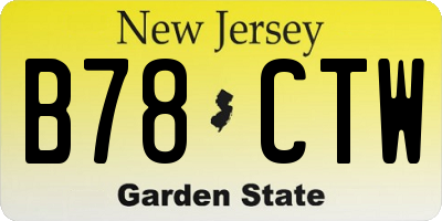 NJ license plate B78CTW
