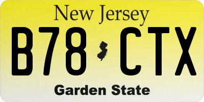 NJ license plate B78CTX