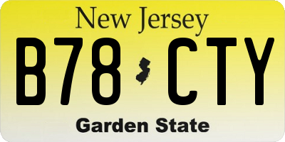 NJ license plate B78CTY