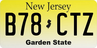 NJ license plate B78CTZ