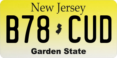 NJ license plate B78CUD
