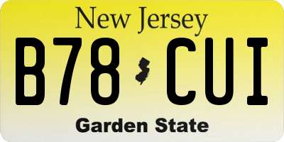 NJ license plate B78CUI