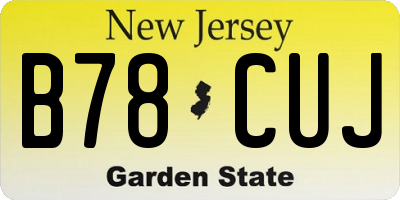 NJ license plate B78CUJ
