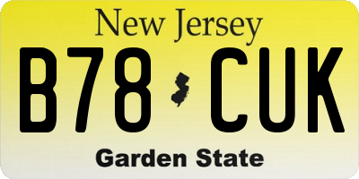 NJ license plate B78CUK