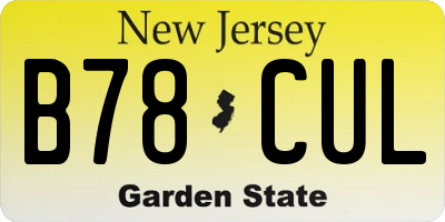 NJ license plate B78CUL