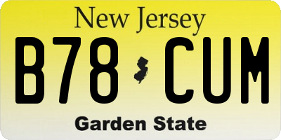 NJ license plate B78CUM