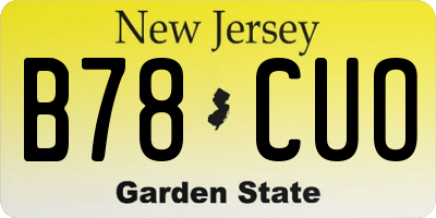 NJ license plate B78CUO