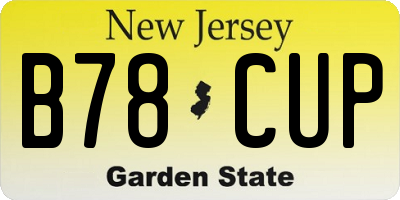 NJ license plate B78CUP