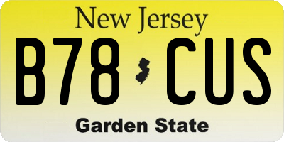 NJ license plate B78CUS
