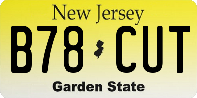 NJ license plate B78CUT