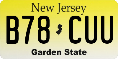NJ license plate B78CUU