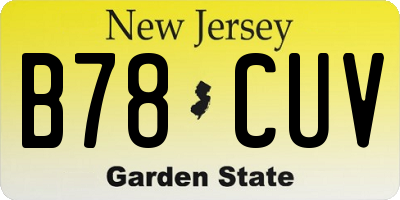 NJ license plate B78CUV