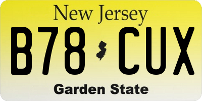NJ license plate B78CUX