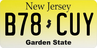 NJ license plate B78CUY