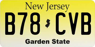NJ license plate B78CVB