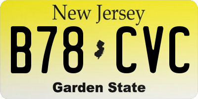 NJ license plate B78CVC