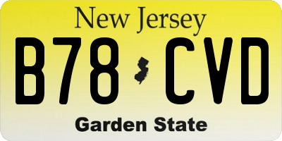 NJ license plate B78CVD