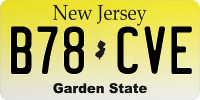 NJ license plate B78CVE