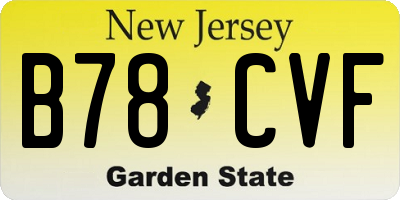 NJ license plate B78CVF