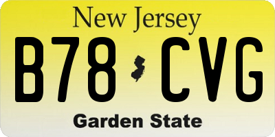 NJ license plate B78CVG