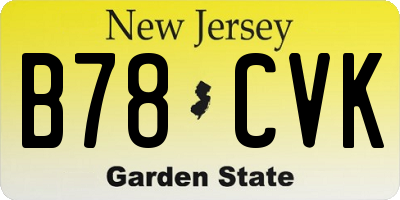 NJ license plate B78CVK