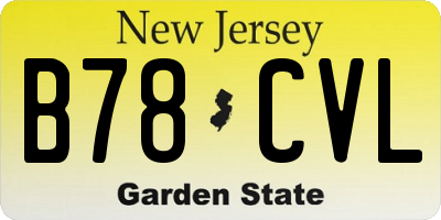 NJ license plate B78CVL
