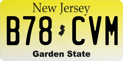 NJ license plate B78CVM