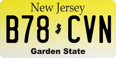 NJ license plate B78CVN