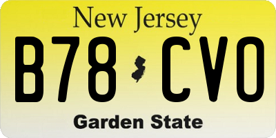 NJ license plate B78CVO