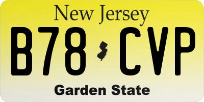 NJ license plate B78CVP