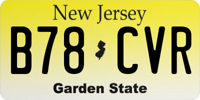 NJ license plate B78CVR