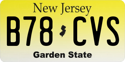NJ license plate B78CVS