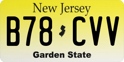 NJ license plate B78CVV