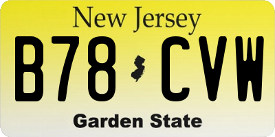 NJ license plate B78CVW