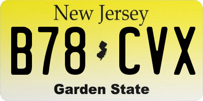 NJ license plate B78CVX