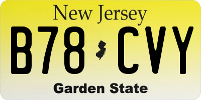 NJ license plate B78CVY