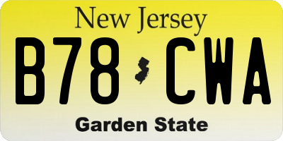 NJ license plate B78CWA