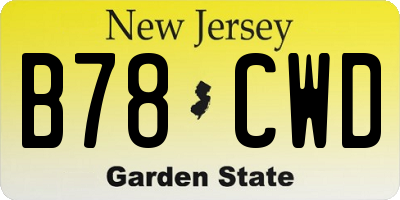 NJ license plate B78CWD