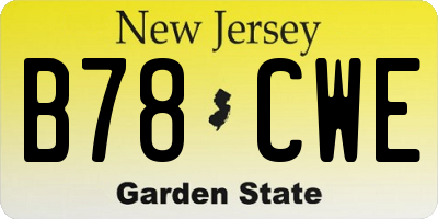 NJ license plate B78CWE