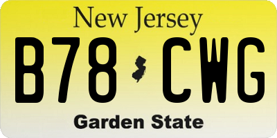 NJ license plate B78CWG