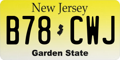 NJ license plate B78CWJ