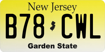 NJ license plate B78CWL