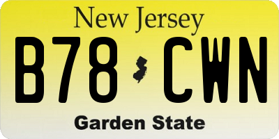 NJ license plate B78CWN