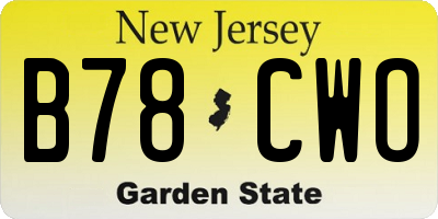 NJ license plate B78CWO