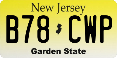 NJ license plate B78CWP